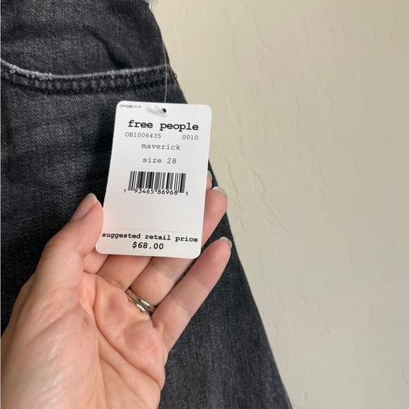 Free People Fringe Fray Western Black Mini Distressed Denim Skirt Women Size 28 - Picture 6 of 14